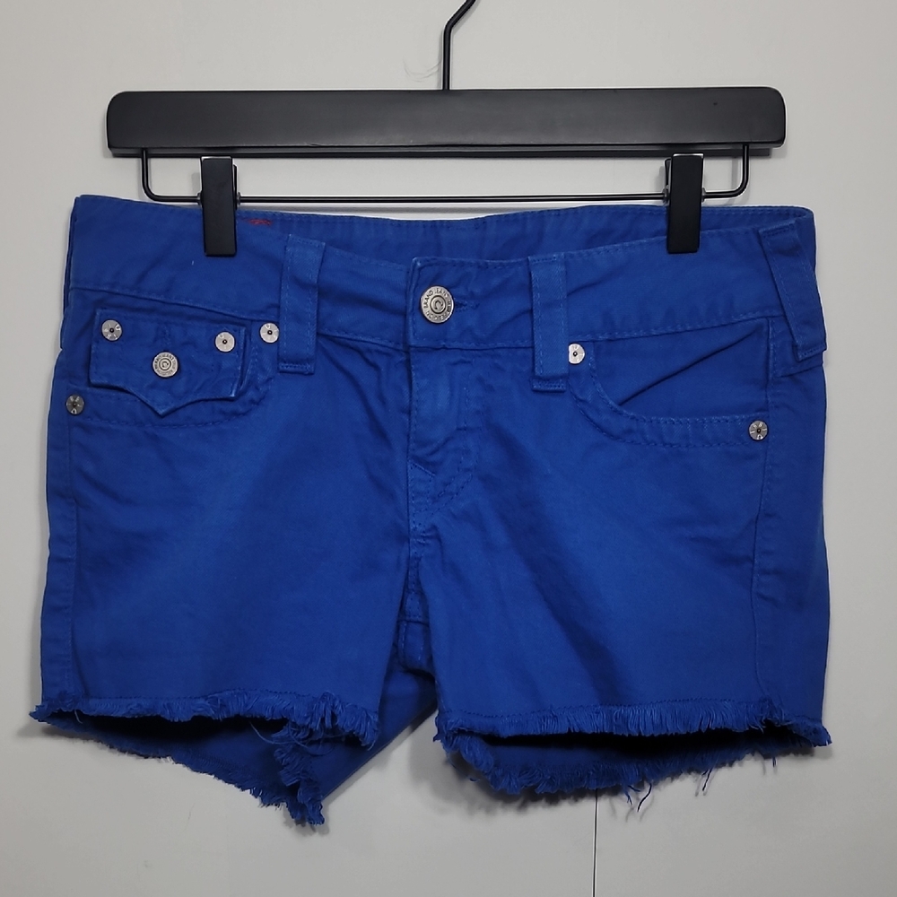True Religion Vibrant Blue Jean Shorts